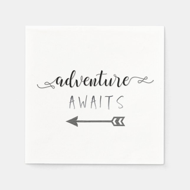 Adventure Awaits Cocktail Napkin (Front)