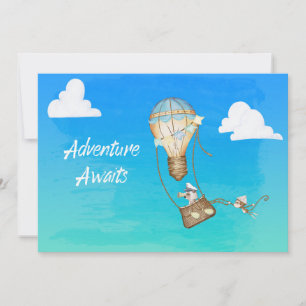 Adventure Awaits Cute Animals Personalised Invitation