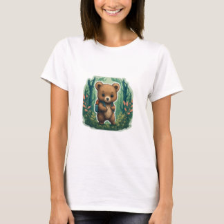 Adventure Awaits: Cute Bear Backpack T-Shirt Desig