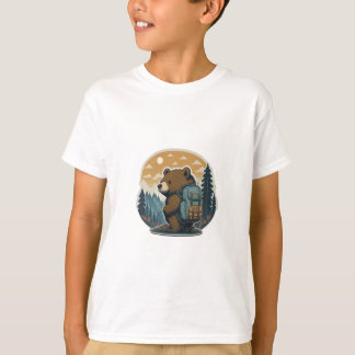 Adventure Awaits: Cute Bear Backpack T-Shirt Desig