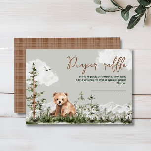 Adventure awaits cute forest bear baby shower enclosure card