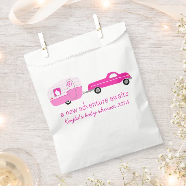 Adventure Awaits Cute Truck & Trailer BABY SHOWER Favour Bags (Clipped)
