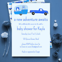 Adventure Awaits Cute Truck & Trailer BABY SHOWER