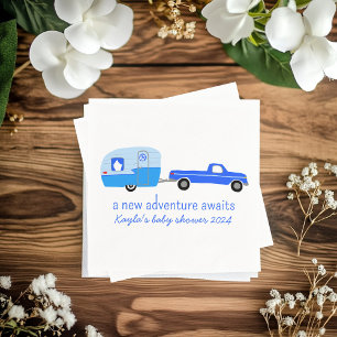 Adventure Awaits Cute Truck & Trailer BABY SHOWER Napkin
