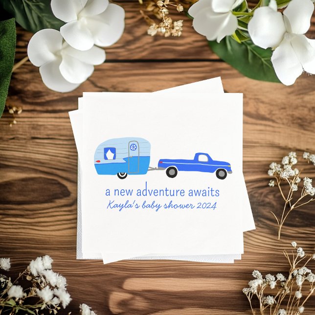 Adventure Awaits Cute Truck & Trailer BABY SHOWER Napkin (Adventure Awaits Cute Truck & Trailer BABY SHOWER Napkins
)