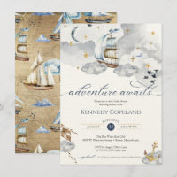 Adventure Awaits Dreamy Nautical Ship Baby Shower