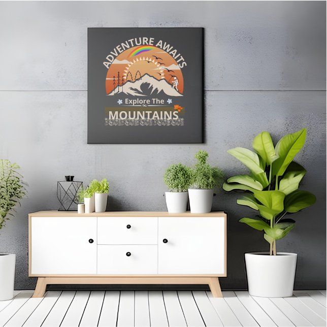  "Adventure Awaits-Explore the mountains" design Poster (Creator Uploaded)