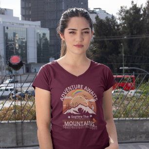  "Adventure Awaits-Explore the mountains" design T-Shirt
