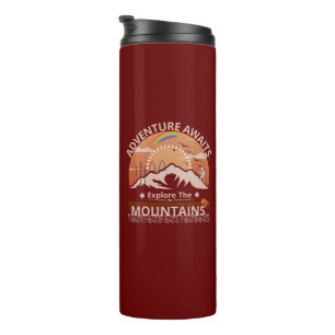 "Adventure Awaits-Explore the mountains" design Thermal Tumbler