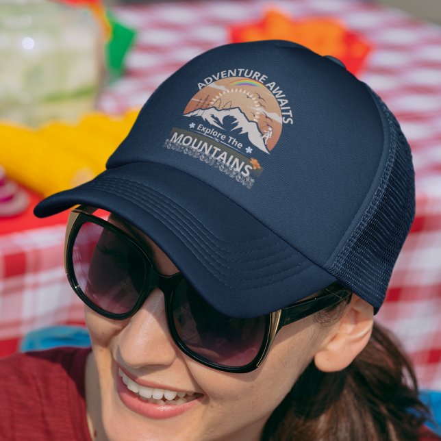  "Adventure Awaits-Explore the mountains" design Trucker Hat (Creator Uploaded)
