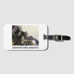Adventure Awaits. Fantasy landscape Luggage Tag