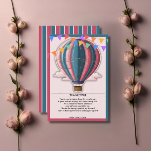 Adventure Awaits Festive Blue Pink Baby Shower Thank You Card