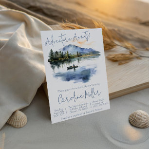 Adventure Awaits! Fishing, Mountains Bridal Shower Invitation