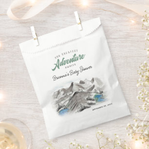 Adventure Awaits Forest Baby Shower Mountains Favour Bags