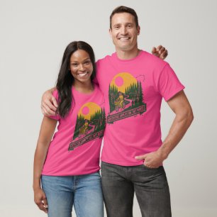 Adventure Awaits Forest Path Cycling Pink Tee
