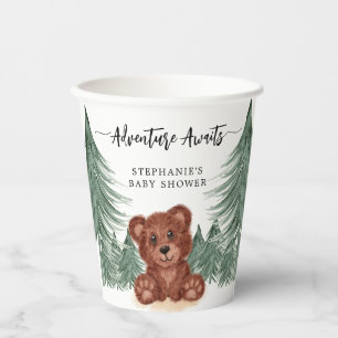 Adventure Awaits Forest Woodland Baby Shower Paper Cups