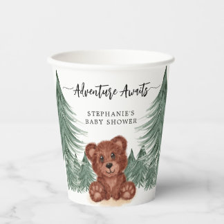 Adventure Awaits Forest Woodland Baby Shower Paper Cups