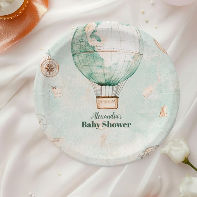 Adventure Awaits Gender Neutral Baby Shower Paper Plate (Creator Uploaded)