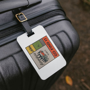 Adventure Awaits Go Find It Retro Camping Travel   Luggage Tag