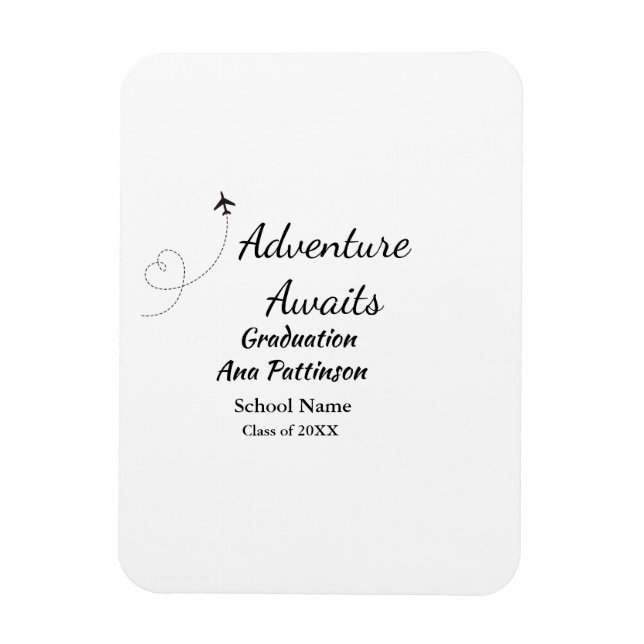 Adventure awaits graduation add name school year magnet (Vertical)