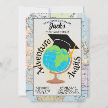 Adventure Awaits Graduation Party Invitation