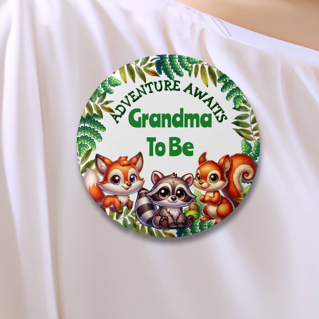 Adventure Awaits Grandma To Be Baby Shower 3 Cm Round Badge (Creator Uploaded)