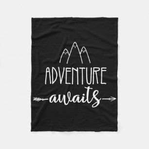 Adventure Awaits Hiking Team Camping Matching Grou Fleece Blanket