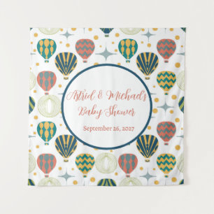 Adventure Awaits Hot Air Balloon Baby Shower Tapestry