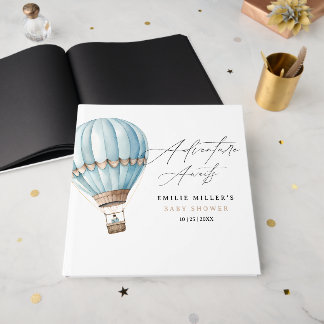 Adventure Awaits Hot Air Balloon Boy Baby Shower Guest Book