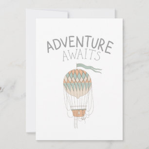 Adventure Awaits Hot Air Balloon Holiday Card