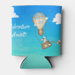 Adventure Awaits Hot Air Balloon Monkey Animals Can Cooler