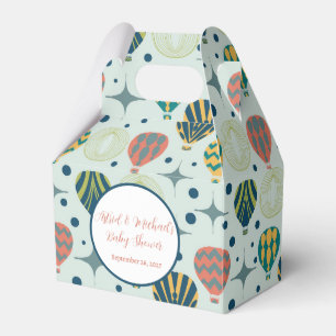 Adventure Awaits Hot Air Balloon Sage Baby Shower Favour Box