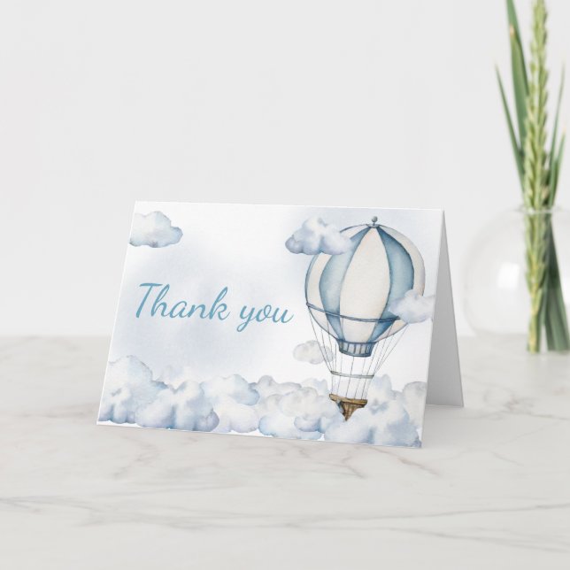 Adventure Awaits Hot Air Balloon Thank You Card (Front)