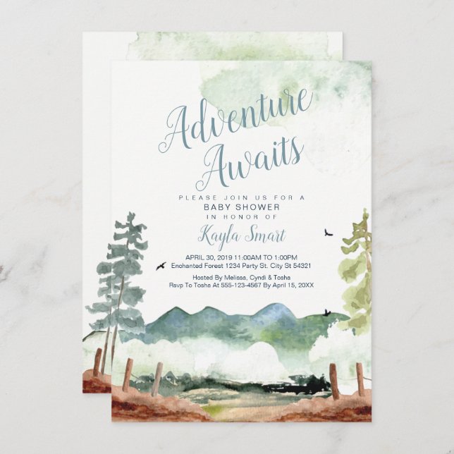 Adventure Awaits Invitations (Front/Back)