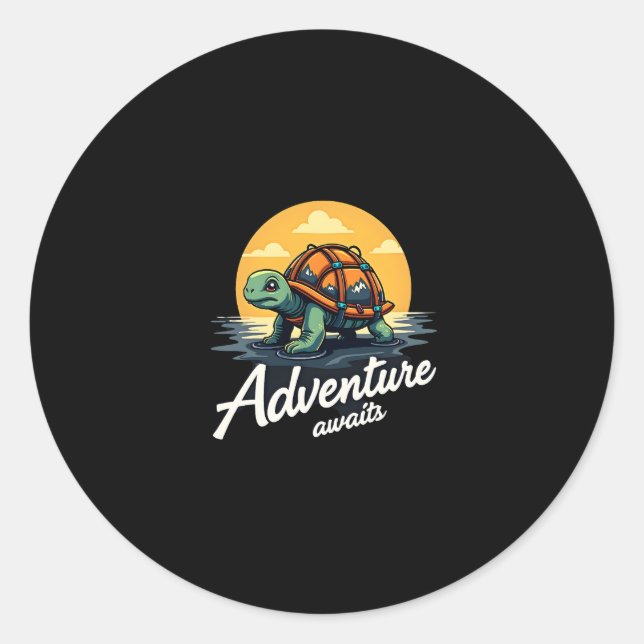 Adventure Awaits is Hiking Adventures is Outdoor A Classic Round Sticker (Front)