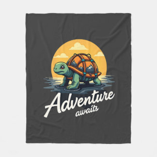 Adventure Awaits is Hiking Adventures is Outdoor A Fleece Blanket