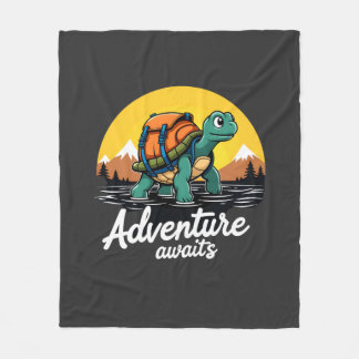 Adventure Awaits is Hiking Adventures is Outdoor A Fleece Blanket