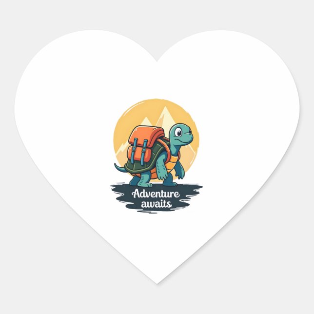 Adventure Awaits is Hiking Adventures is Outdoor A Heart Sticker (Front)