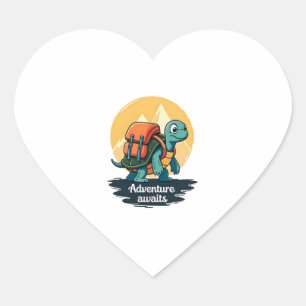 Adventure Awaits is Hiking Adventures is Outdoor A Heart Sticker