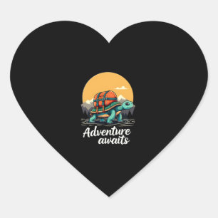 Adventure Awaits is Hiking Adventures is Outdoor A Heart Sticker