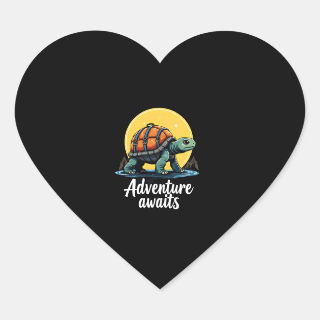 Adventure Awaits is Hiking Adventures is Outdoor A Heart Sticker (Front)