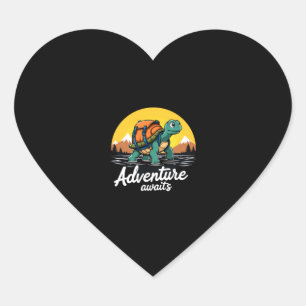 Adventure Awaits is Hiking Adventures is Outdoor A Heart Sticker