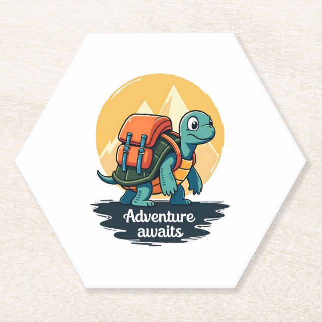 Adventure Awaits is Hiking Adventures is Outdoor A Paper Coaster (Front)
