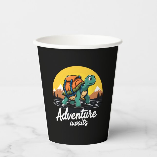 Adventure Awaits is Hiking Adventures is Outdoor A Paper Cups (Front)