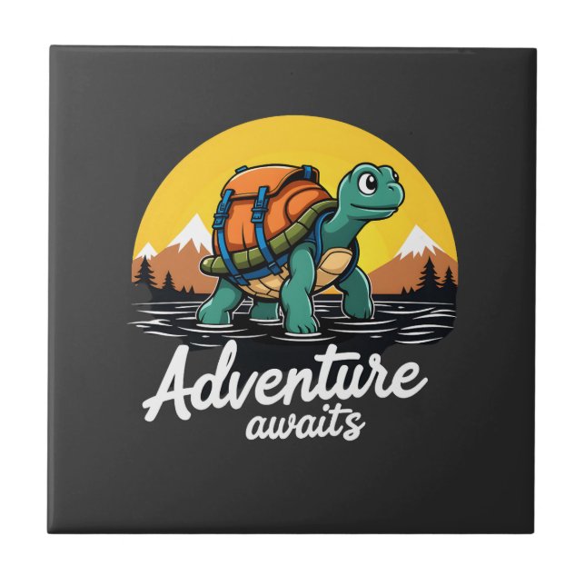 Adventure Awaits is Hiking Adventures is Outdoor A Tile (Front)
