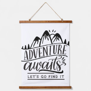 Adventure awaits let's find it hanging tapestry