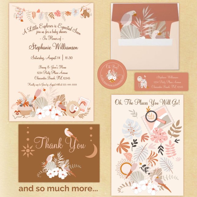 Adventure Awaits Little Explorer Boho  Invitation (Creator Uploaded)