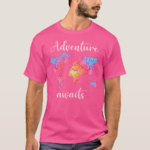 Adventure Awaits Mandala World Map Travel Outdoor T-Shirt