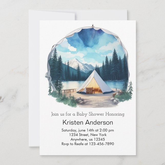 Adventure Awaits  Moonlit Canopy Baby Shower Invitation (Front)