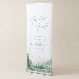 Adventure Awaits Mountain Bridal Shower Welcome Retractable Banner